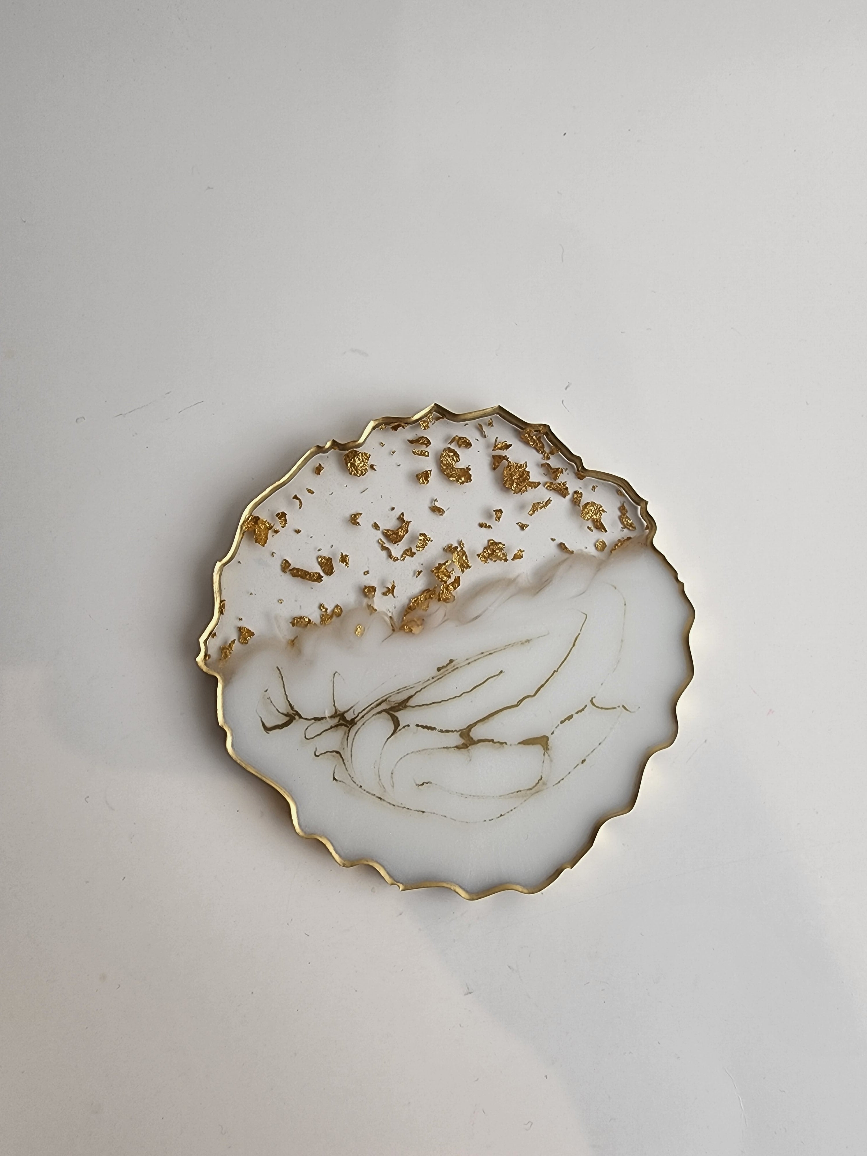 Zeeba Coaster (Clear/White & Gold)